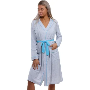 Dámský župan Šedý i azurový lehký župan do porodnice na kojení 1G0527 modrá l