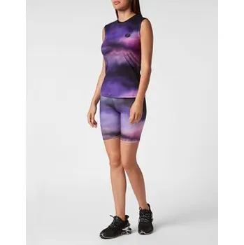 Pánská móda Plein Sport T-Shirt 6197 Fialová Regular Fit XS