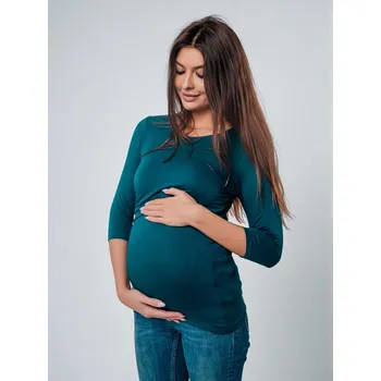 Těhotenské a kojicí tričko 3v1 - smaragdové, 3/4 rukáv Velikost: 2XL