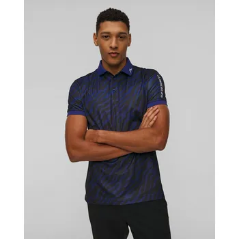 Pánské oblečení Pánské Funkční Polo J.lindeberg Tour Tech Print Polo V Tmavě Modrém A Černém Barevném Odstínu Gmjt11946-o540