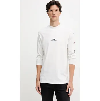 Pánské tričko Bavlněné tričko s dlouhým rukávem Armani Exchange XM001434.AF10362 bílá 00X, vel. XXL