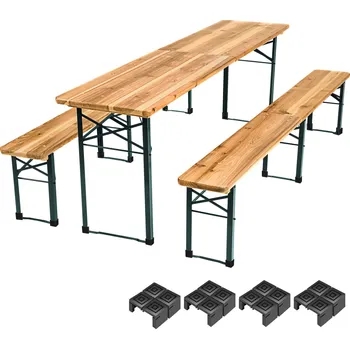 Zahradní lavice TecTake GmbH 402189 zahradní pivní set dřevěný skládací - hnědá