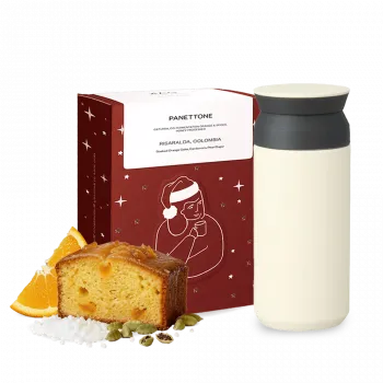 Příprava kávy DAK Christmas Panettone coffee Kinto Tumbler Set - bílá
