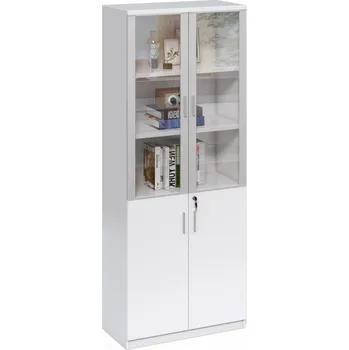 Knihovna Vysoká kancelářská skříň Houseland Prime Neo 04 80 cm bílá