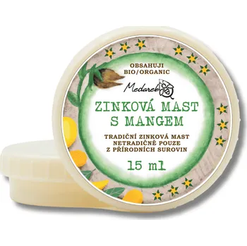 Medarek | Zinková mast s mangovým máslem Objem: 15 ml děti • pro citlivou pokožku • mangové máslo • bez umělých aromat