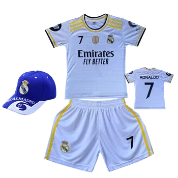 Fotbal Numberoplus Premium dětský fotbalový dres + fotbalová kšiltovka - Real Madrid FC - Cristiano Ronaldo CR7( Fly Better ) Velikost: 12 roky (vel.146)