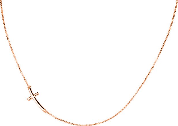 Lillian Vassago Náhrdelník s křížkem naležato v růžovém zlatě LLV11-GN001R varianty: 43cm + 2cm