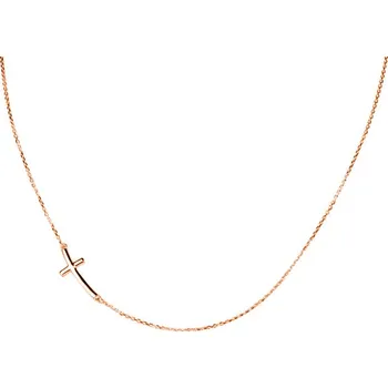 Náhrdelník Lillian Vassago Náhrdelník s křížkem naležato v růžovém zlatě LLV11-GN001R varianty: 43cm + 2cm