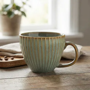 Porcelánový šálek na kávu a čaj JUMBO REACTIVE SAGE NBC 450 ml