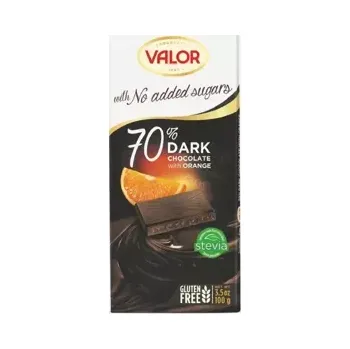 Čokoláda čokoláda 70 % kakaa bez přidaného cukru s kousky pomeranče 100 g