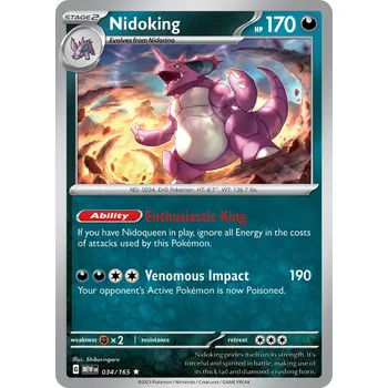 Sběratelská karetní hra Nidoking MEW 034/165 - reverse holo