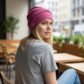 Ebbie Bavlněný turban-lotus - DUSTY ROSE Velikost: 54