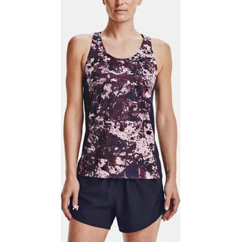 Dámské oblečení Dámské tílko Under Armour UA Fly By Printed Tank 1367605-698 Růžová SM