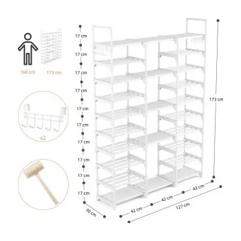 Botník Botník X0025WXVH3, úložný prostor pro 54-62 párů bot, bílý - A COSTWAY