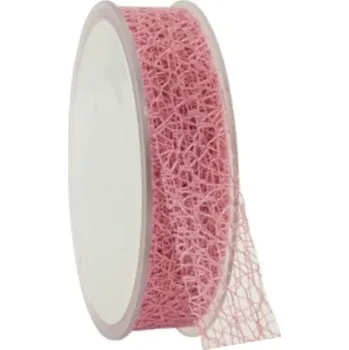 Stuha Pavučinová dekorační stuha 25 mm x 20 m starorůžová