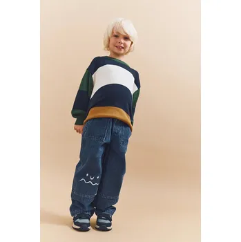 Dívčí svetr Dětský bavlněný svetr Liewood Orlane Stripe Knit Jumper LW20309.9BYA námořnická modř 59X, vel. 110-116