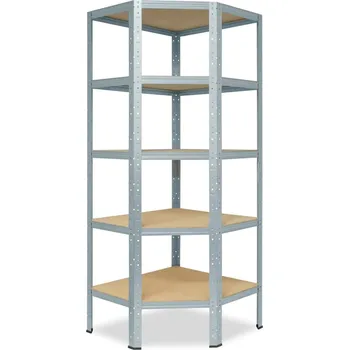 regál meets-ecommerce UG Rohový regál 200x70x40, 5-6 polic barva: pozink, počet polic: 5 polic
