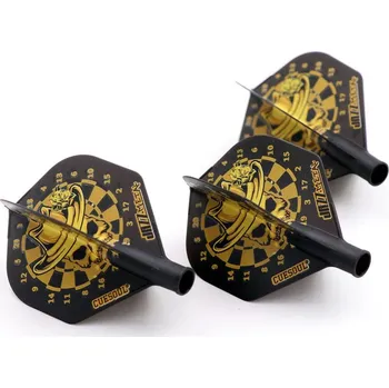 Šipka Letky na šipky Cuesoul TERO AK4 standard, černé s motivem lebky