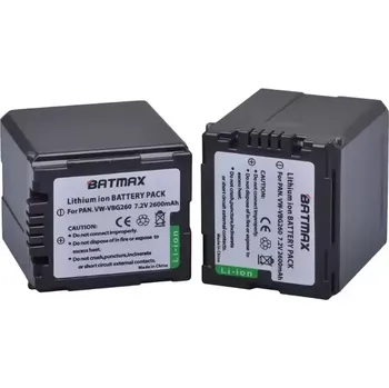 Batmax Baterie Panasonic VW-VBG260 2600mAh 7.2 / 7.4V Li-Ion, akumulátor pro digitální videokamery, nahrazuje originál