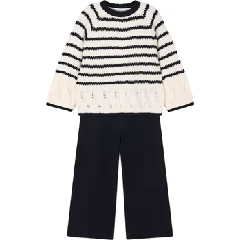Kojenecký overall MAYORAL dívčí set pruhovaný svetr a kalhoty černá, bílá vel. 128 cm