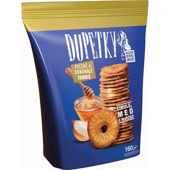 Slaná pochutina Dupetky Hořčice Med Cibule 160g (Kartonové balení : 15 ks)
