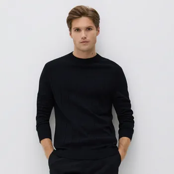 Pánský svetr Reserved - Svetr s viskózou - černý - 028FR-99X - 028FR-99X-XXL