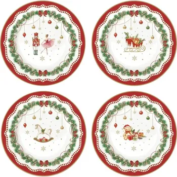 Talíř Easy life Magie De Noel dezertní talíř 19 cm 4 ks Vánoční motiv