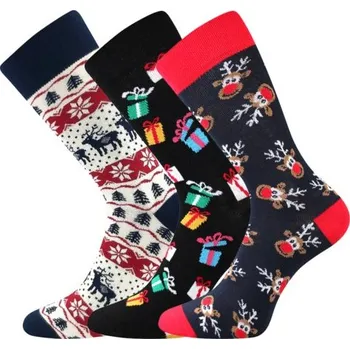 Pánské ponožky Boma Vánoční obrázkové ponožky - 3 páry Barva: Vzor C, Velikost: 43-46 (29-31cm)