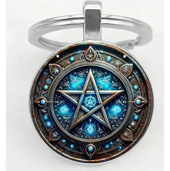 Přívěsek na klíče s pentagramem