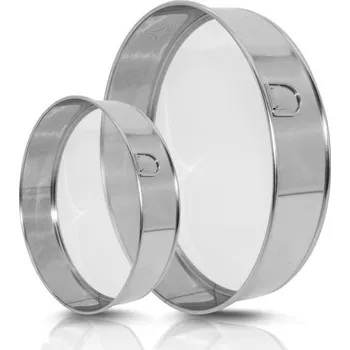 Cedník a síto 2dílná sada sít na mouku z nerezové oceli, jemné síto na mouku, profesionální jemné síto 15/20 cm,