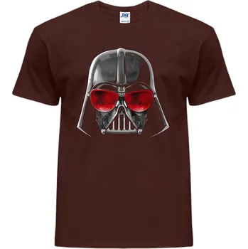 Pánské tričko panske_levne_tricko_potisk_slepy_Darth_Vader Barva: Chocolate - čokoládově hnědá, velikost: M