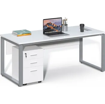 Psací stůl Kancelářský stůl s kontejnerem Houseland Prime Home 02 180 cm bílý