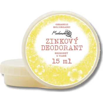 Medarek | Zinkový deodorant Monoi de Tahiti Obsah: 15 ml bez sody • tiaré absolue • 82% v bio kvalitě • pohlcuje zápach • bez vody