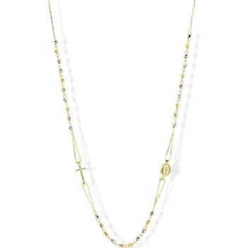 Náhrdelník Lillian Vassago Zlatý růženec s madonkou a křížkem, náhrdelník LLV31-GN006RZ