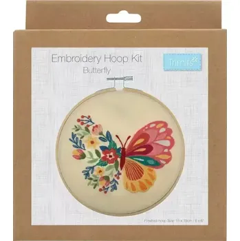 Textilie Sada na vyšívání Motýlek (Embroidery Hoop Kit Butterfly)