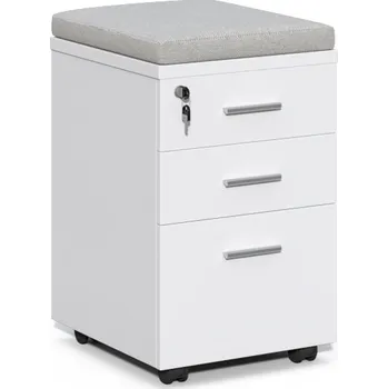 Zásuvkový kontejner Pojízdný kancelářský kontejner Houseland Prime Soft 01 bílý/šedý