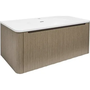 Nábytek Koupelnová skříňka s umyvadlem Naturel Austen 119x47,5x45 cm clear brown mat AUSTEN120CB