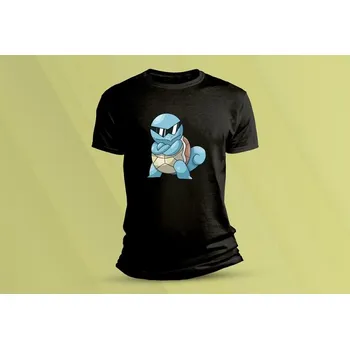 Dětská móda Dětské bavlněné tričko Pokémon Squirtle. Černá velikost 152 (12-13 let)