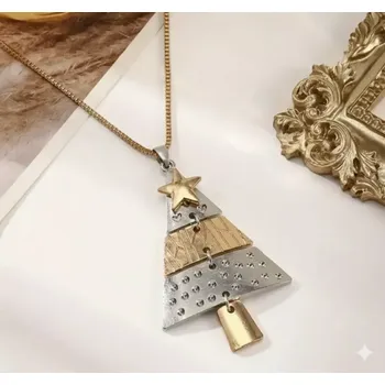 Souprava šperků Designový náhrdelník s přívěskem vánočního stromku (Řetízek s přívěskem)