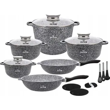 Hrnec Klonberg Sada titanových hrnců 17ks KB-3965, mramor, JUMBO hrnec, indukce
