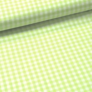 Látka Kanafas jarně zelená - 0,5 cm káro bez obšití 160