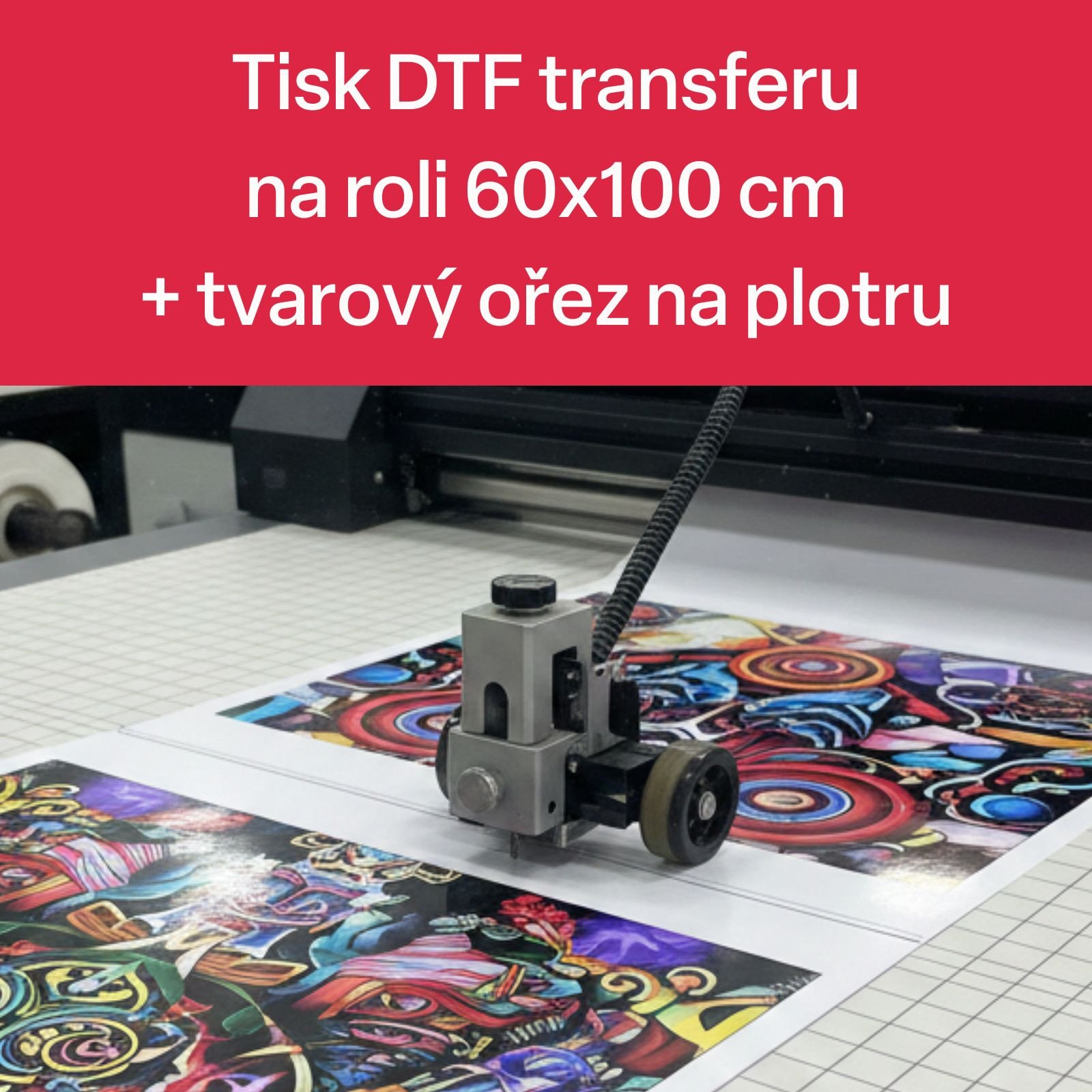 DTF transfer 1 bm (HOT PEEL) s tvarovým ořezem DTF1MO