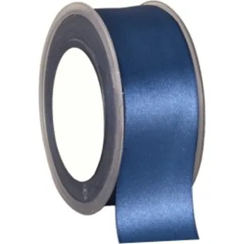 Stuha Oboustranná saténová stuha 38 mm x 25 m tmavě modrá