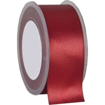 Stuha Oboustranná saténová stuha 38 mm x 25 m vínová