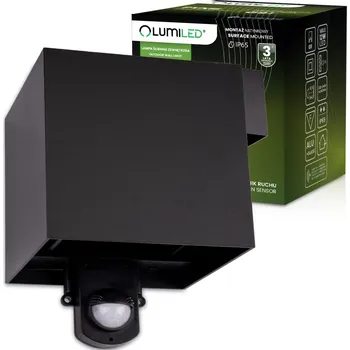 Dekorativní svítidlo Svítidlo zahradní fasádní LED G9 Regulowany Góra Dół čidlo PIR Černý PYXIS LUMILED