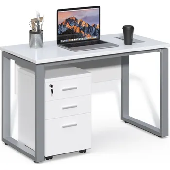 Psací stůl Kancelářský stůl s kontejnerem Houseland Prime Home 02 120 cm bílý