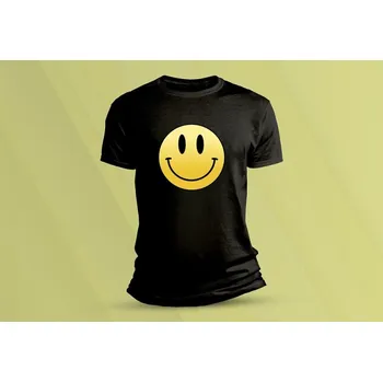 Dětská móda Dětské bavlněné tričko Smajlík. Černá velikost 152 (12-13 let)