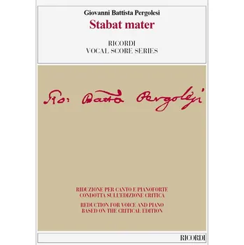 Stabat Mater - Ed. Critica Di C. Toscani - Reduction for voice and Piano by Antonio Frig - rie pro zpv a klavr 767306