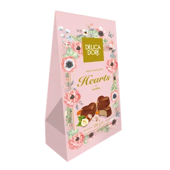 Bonboniéra Delicadore Čokoládová srdíčka s náplní 120g
