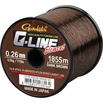 Gamakatsu G-Line Element Dark Brown G-Line: 0,30mm 6,8kg 1325m Získejte slevu -5% za registraci v e-shopu